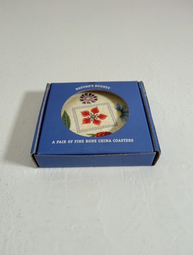 Ringtons Drinks Tea Coasters Nature's Bounty Pair Of Fine Bone China Coasters - Picture 9 of 17