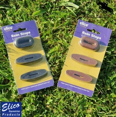 Elico Rein Stops & Martingale Ring - SCHWARZ ODER BRAUN - Pferd/Pony Tack Zubehör