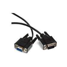6ft DB9 Male to DB9 Female Serial Cable Extension - Black