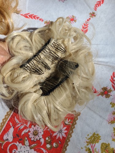 11pc Clip On Ponytail Wig Hair Extention Mostly Blonde Lot7 Messy Bun Braided - Picture 24 of 24