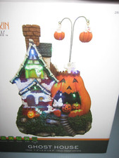 Pumpkin Hollow Ghost House Animated-Lighted-Sound Ac/Dc, 3 AA Halloween Disp.