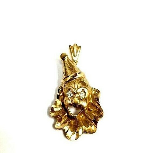 MA 14k Yellow Gold Clown Pendant with 