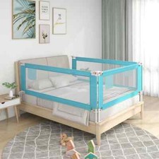 NNEVL Toddler Safety Bed Rail Blue 200x25 cm Fabric