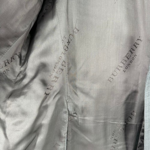 Burberry Virgin Wool 2 Button Blazer 48R Viscose Lining Made in Italy Grey - Picture 11 of 15