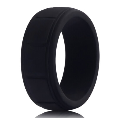 Custom Engraving Mens Silicone Wedding Ring Band Flexible