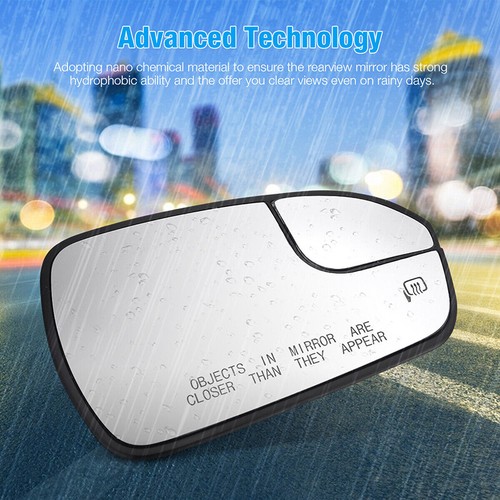 Conjunto de vidrio espejo de puerta lateral con calefacción para pasajeros para Ford Fusion 2013-2020 blanco - Imagen 3 de 9