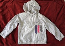 Vintage Adidas Windbreaker Track Jacket Trefoil Gray Women's Large 80s 90s Hood