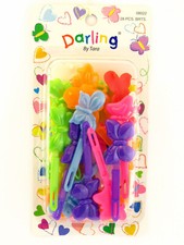 DARLING BY TARA GIRLS BUTTERFLY BARRETTES - ASSORTED COLORS - 28 PCS.  08022 