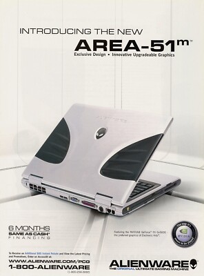 Alienware Area 51 Laptop Nvidia Geforce FX Computers Promo Ad Art Print Poster