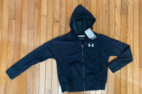 New Under Armour Girls Black Rival Full-Zip Fleece Hoodie Sz Youth XL (C49) - Picture 3 of 7