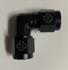 X418 -6AN 90 degree fitting / swivel female both ends -6 Female to female BLACK