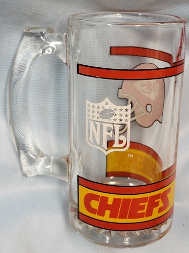 Qty-2 Vintage Retro Glass Mugs NFL Philadelphia Eagles & Kansas City Chiefs - Picture 11 of 12