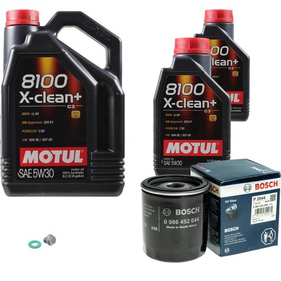 BOSCH Ölfilter 7L Motul 8100 X-clean+ 5W-30 für Lexus Toyota RX 400h AWD Land