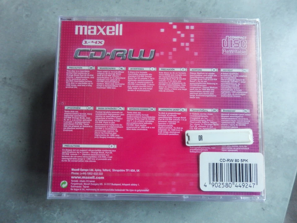 5 x MAXELL 1-4X CD-RW 700MB 80 Minutes Jewel Cased NEW and SEALED - Image 2 of 4