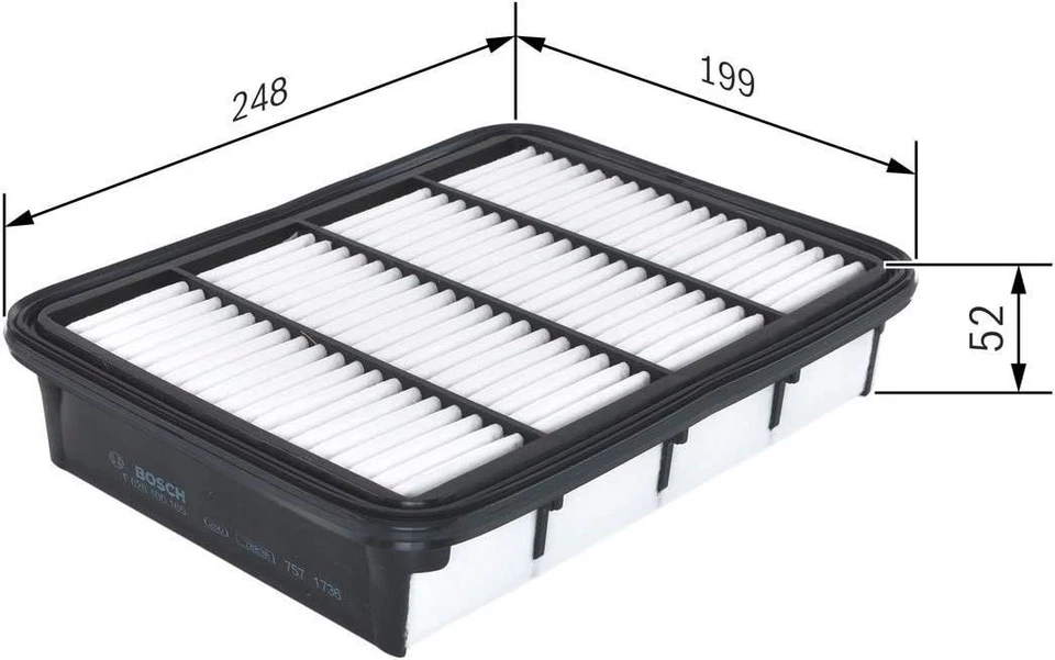 Filtro de aire GJ Bosch para Mazda - 6 Mazda6 2.2D 2012-en S0165 F026400165 Foto 2 de 4