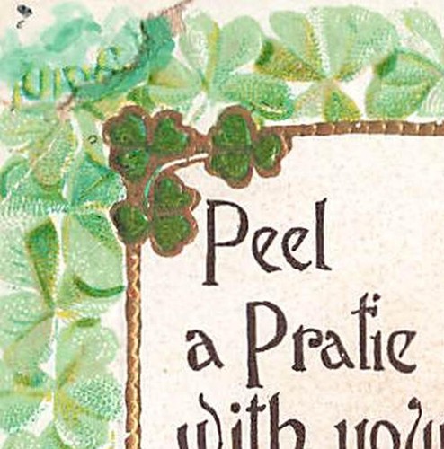 VINTAGE ST PATRICK'S DAY POSTCARD PEEL A PRATIE WITH THUMBNAIL POTATO 011823 S - Picture 2 of 4