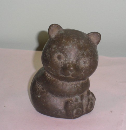 Vintage Antique Miniature Bronze Bear Cub 3" patina - Picture 5 of 6