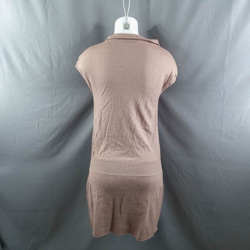 Alberta Ferretti Sweater Dress Small Brown Silk Cashmere Drop Waist Quiet Luxury - Picture 6 of 15