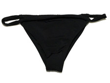 Shade  Shore Womens L 12-14 Black Low Rise High Leg Extra Cheeky Bikini Bottom