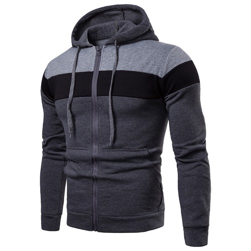 Men Jumper Hoodie Zip Hooded Jacket Work Coat Retro Sweatshirt Casual Sports Top - Picture 13 of 14