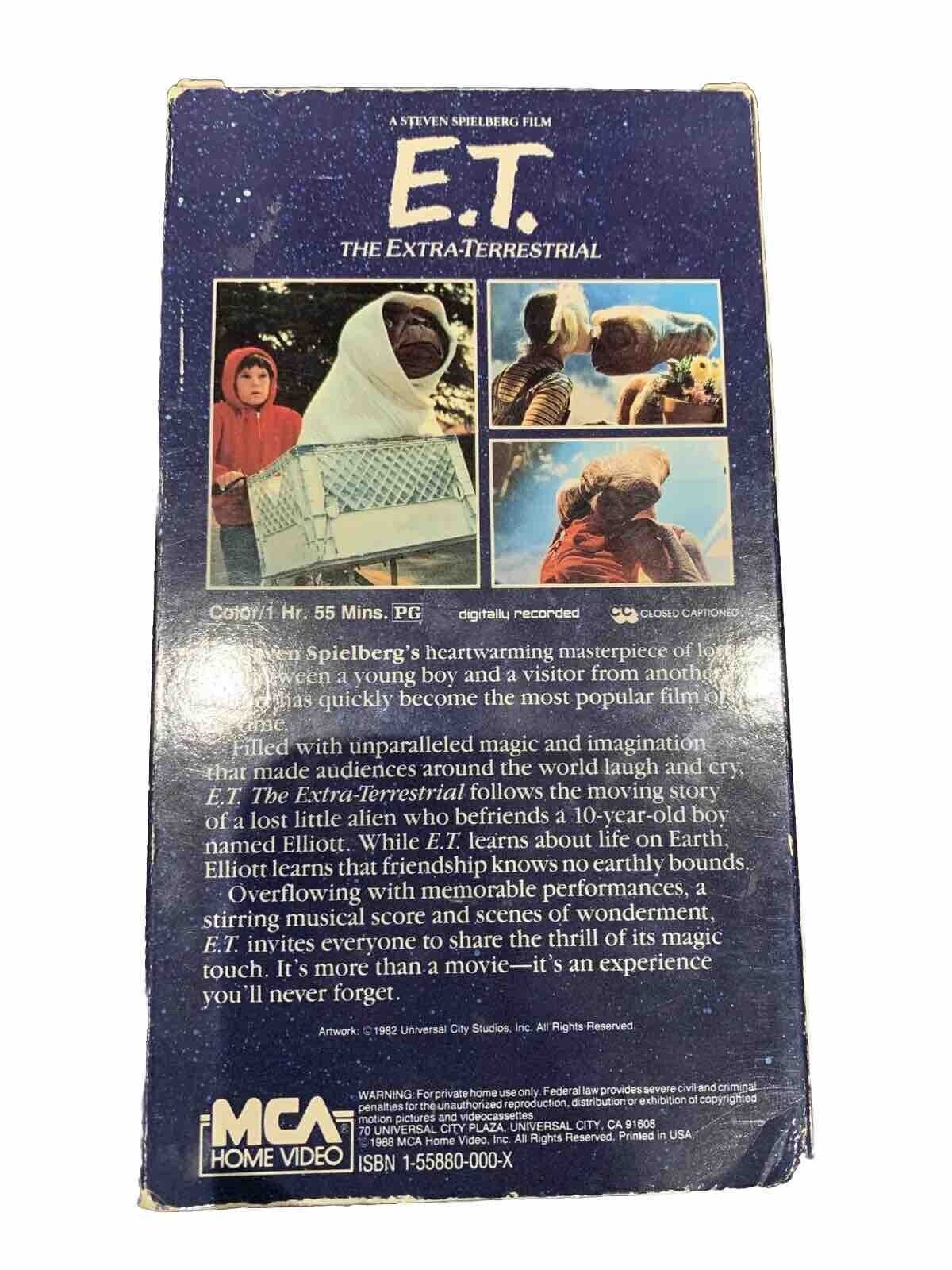 E.T. The Extra-Terrestrial ET VHS - 1982 MCA - Black & Green Cassette Cult VHS