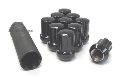 24Pc Chrome Spline 14x1.5 Truck Locking Lug Nuts Chevy Gmc 6x5.5 Toyota Cadillac