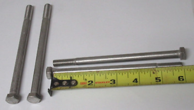 (4) 6 Inch Stainless Steel Hex Bolts - 3/8''-16 x 6'' Long - THE F5930