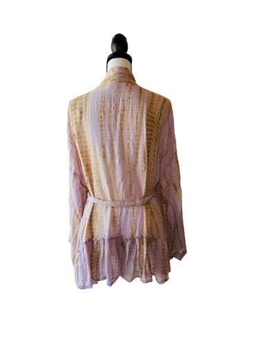 Free People Size XS/S FP One Sasha Tie Dye Kimono Lavender Combo Belted Top -New - Picture 6 of 14