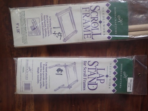 4 Homecrafters Wood Needlework Lap Stand, Scroll Frame & 2 Sectional Frames NEW - Picture 4 of 6