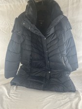 London Fog Zip-front Hooded Puffer Jacket W/ Button-off Fur Collar Size 1x Nwt
