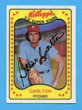 1981 KELLOGG'S 3-D SUPER STARS # 50 STEVE CARLTON PHILLIES NM FREE SHIPPING