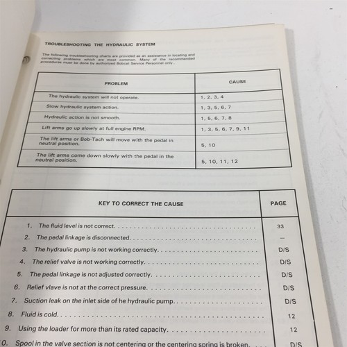 Genuine 1983 Bobcat 543 Loader Dealer Operators Manual 6566656 - Picture 9 of 11