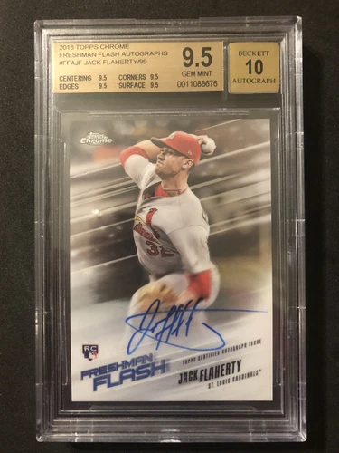 2018 Topps Chrome Refractor /99 Jack Flaherty RC Auto 10 Rookie BGS 9.5