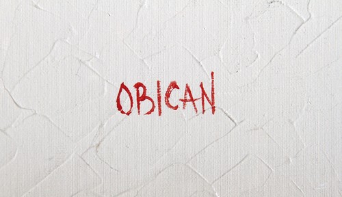 Jovan Obican, Man with Yellow Bird, Oil on Board, signed l.l. - Bild 2 von 2