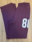 VICTORIA’S SECRET PINK OPEN LEG FLEECE TRACK LOUNGE PANTS BURGUNDY - SMALL - NEW — photo 4