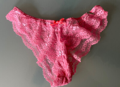 Boux Avenue Lingerie bright pink lace french knickers Briefs- UK