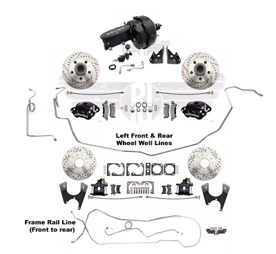 1970-74 Camaro Wilwood Front Rear Disc Brakes & Complete Brake Line Kit