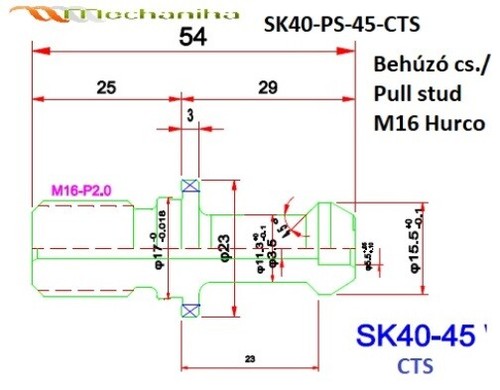 SK40-PS-45 5PCS Hurco PULL STUD KNOB CTS or non-coolant type quality FINAL SALE - Picture 2 of 3