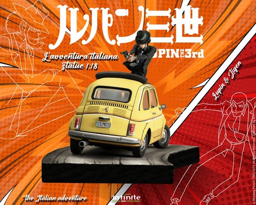 LUPIN III: LUPIN and JIGEN on FIAT 500 1/18 STATUE 14 cm INFINITE STATUE - Imagen 5 de 19