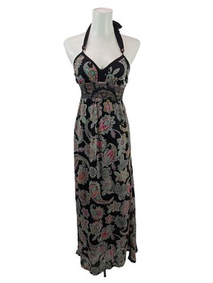 ACCESSORIZE Neckholderkleid Damen Kleid Gr. DE 36 pink-grün-schwarz Elegant