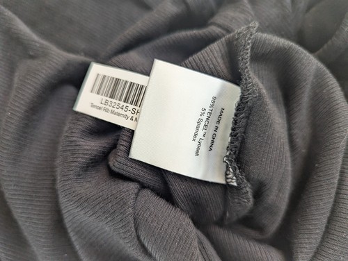 Tuta premaman e allattamento Quince donna nera in maglia a costine tencel taglia small - Foto 11 di 12