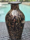 Vintage Murano Art Glass Vase by Vincenzo Nason Black Glass Vase Gold Flecks.