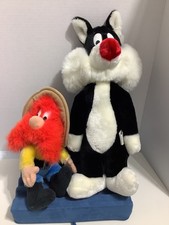 VINTAGE Yosemite Sam Plush Warner Bros AND SYLVETER STUFFED ANIMALS