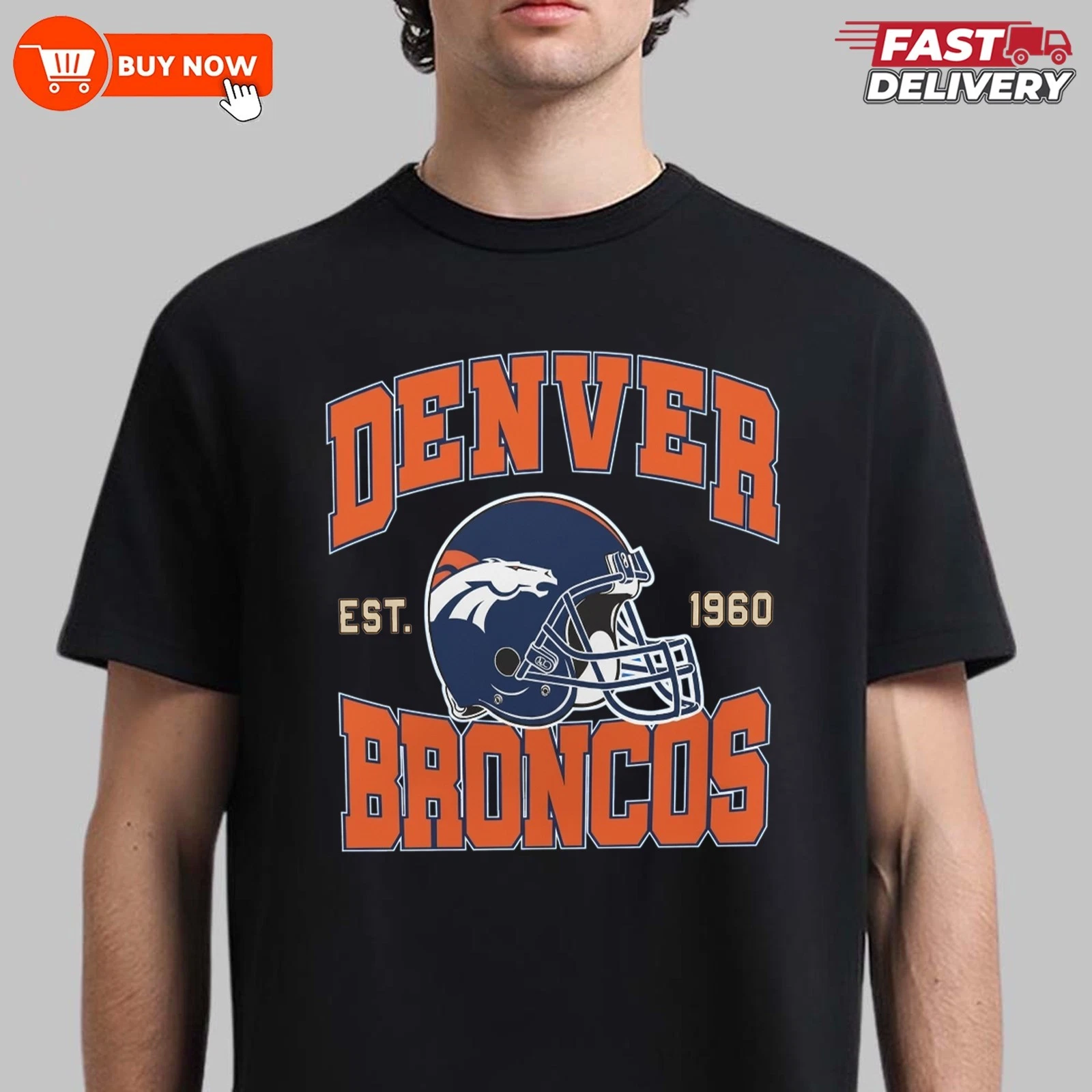 Denver Broncos Est 1960 Team Helmet Football T-Shirt