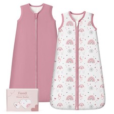 FIEMOL Rayon Made from Bamboo Baby Sleep Sack 6-12 Medium, Pink Rainbow