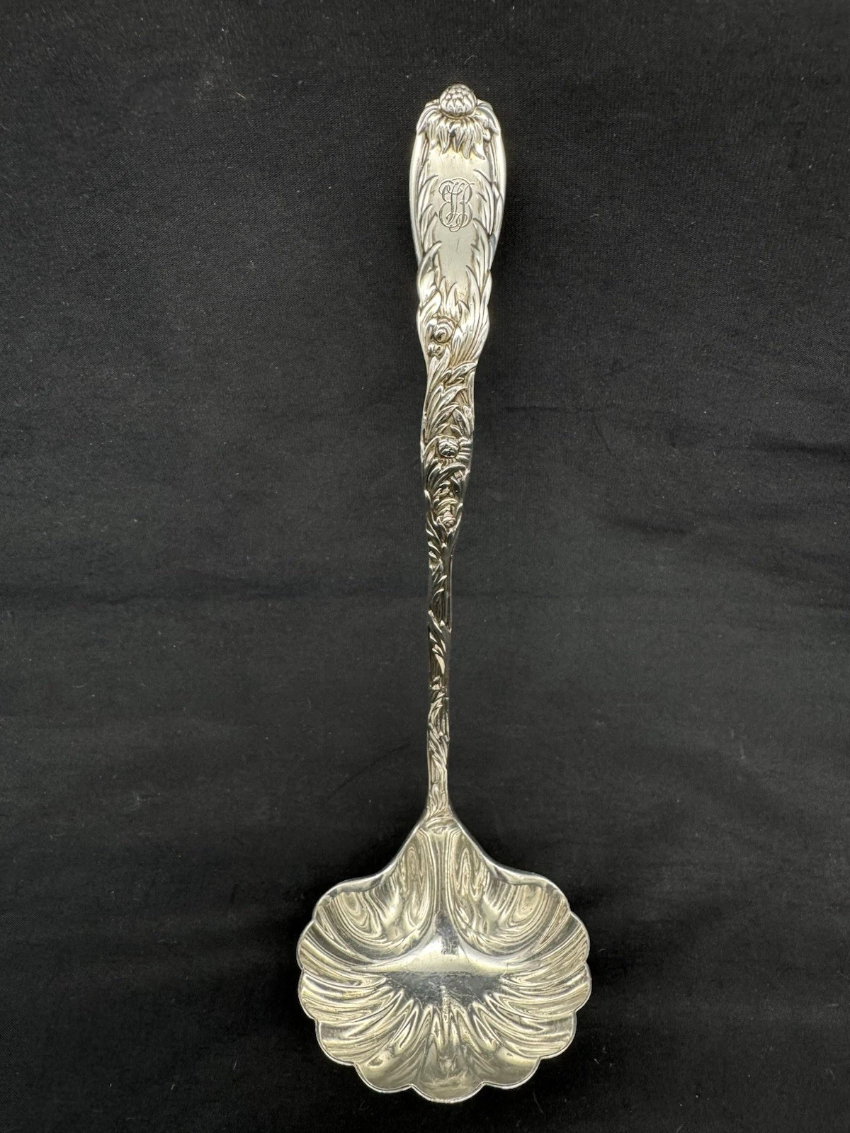 Vintage Tiffany & Co Chrysanthemum Sterling Silver Sauce Ladle, 60 grams, 7"
