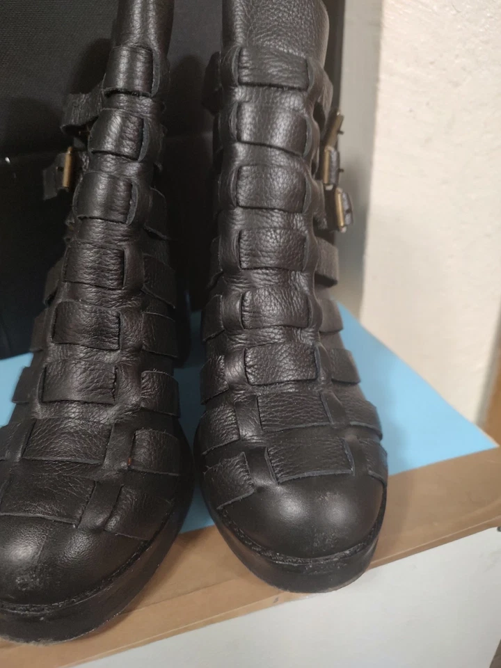 современные кожаные сапоги Vice Cleopatra размер 10 M ручной работы. Носимые один раз фото  - Изображение 3 из 4