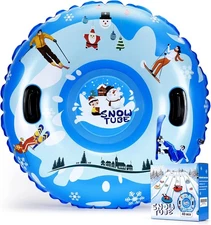 40’’ Snow Tube, Inflatable Snow Tubes for Kids & Adults, Thickened Heavy Dut