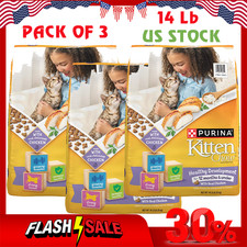 Purina Kitten Chow Dry Cat Food, Chicken, Healthy Development, 3 Pack, 14lbs
