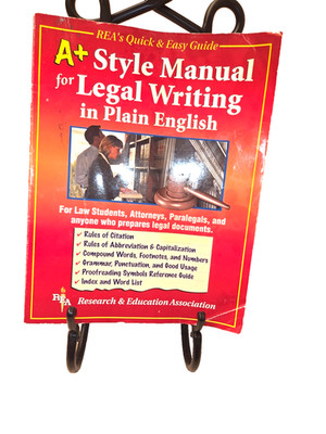 A+ Style Manual for Legal Writing in Plain English (Paperback, 2001) REA